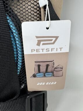 Petsfit Dog Travel Bag Kit 2 Bowls Food Containers Shoulder Strap New Beige